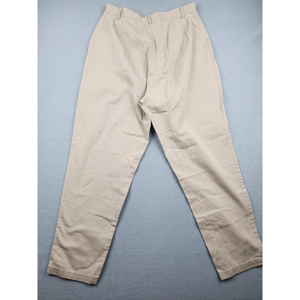 Brooks Brothers Pants Womens 14 Beige Chino 100% Cotton Relaxed Twill High Waist - Picture 7 of 9